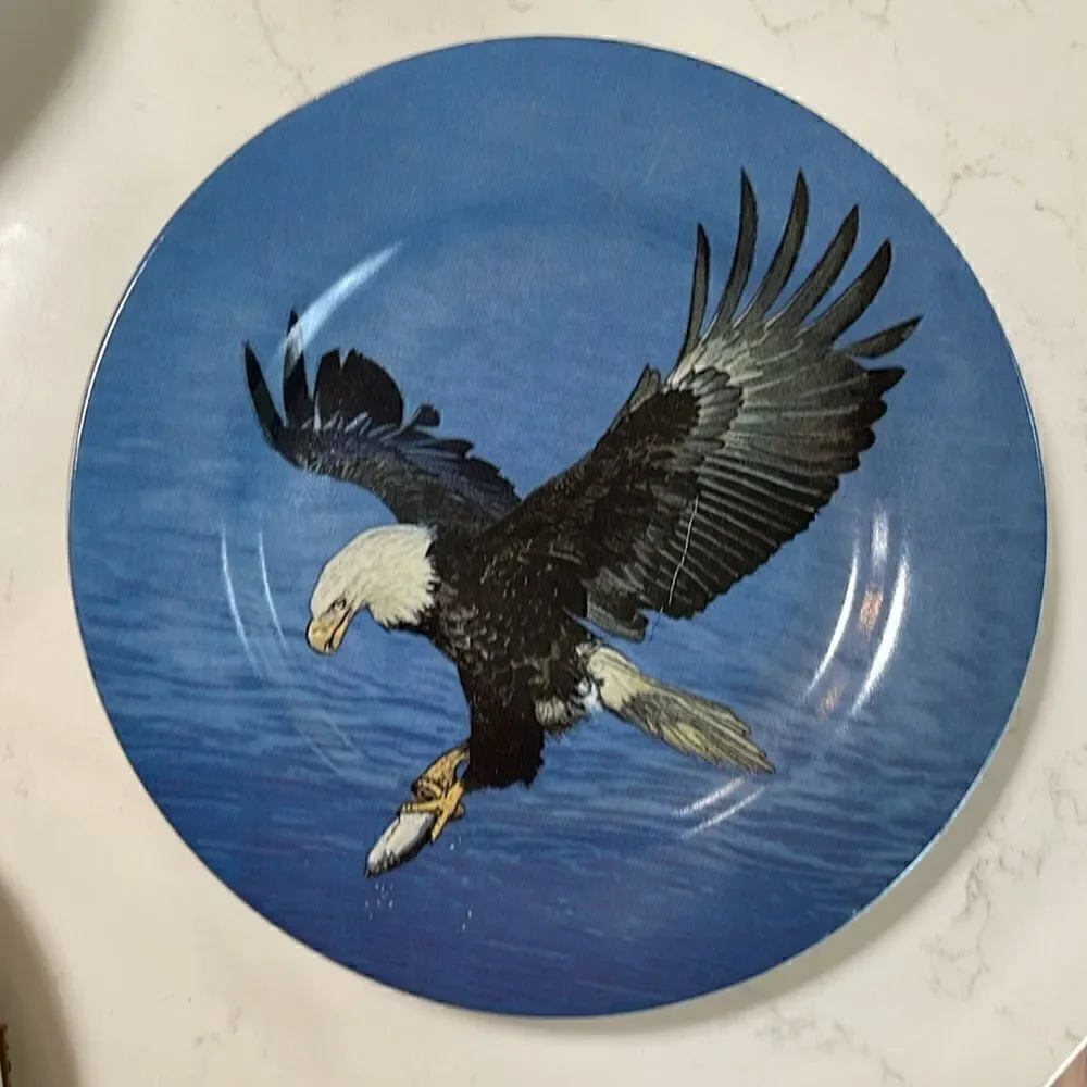 Pacific Northwest Woodland decorative plate set.  Muckleshoot Casino. Set of 4.